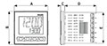 Dimensional Drawing for TX Series Liquid Crystal Display (LCD) Proportional-Integral-Derivative (PID) Temperature Controller