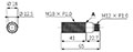Dimensional Drawing for UTR Series Cylindrical Ultrasonic Sensors